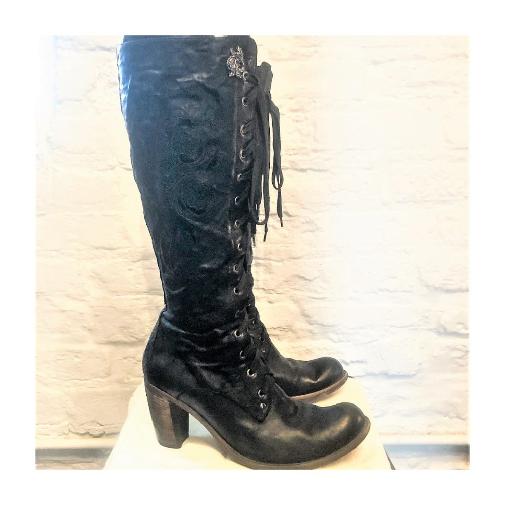 Siren by Mark Naso Lace-Up Heeled Boots - US 8.5/9